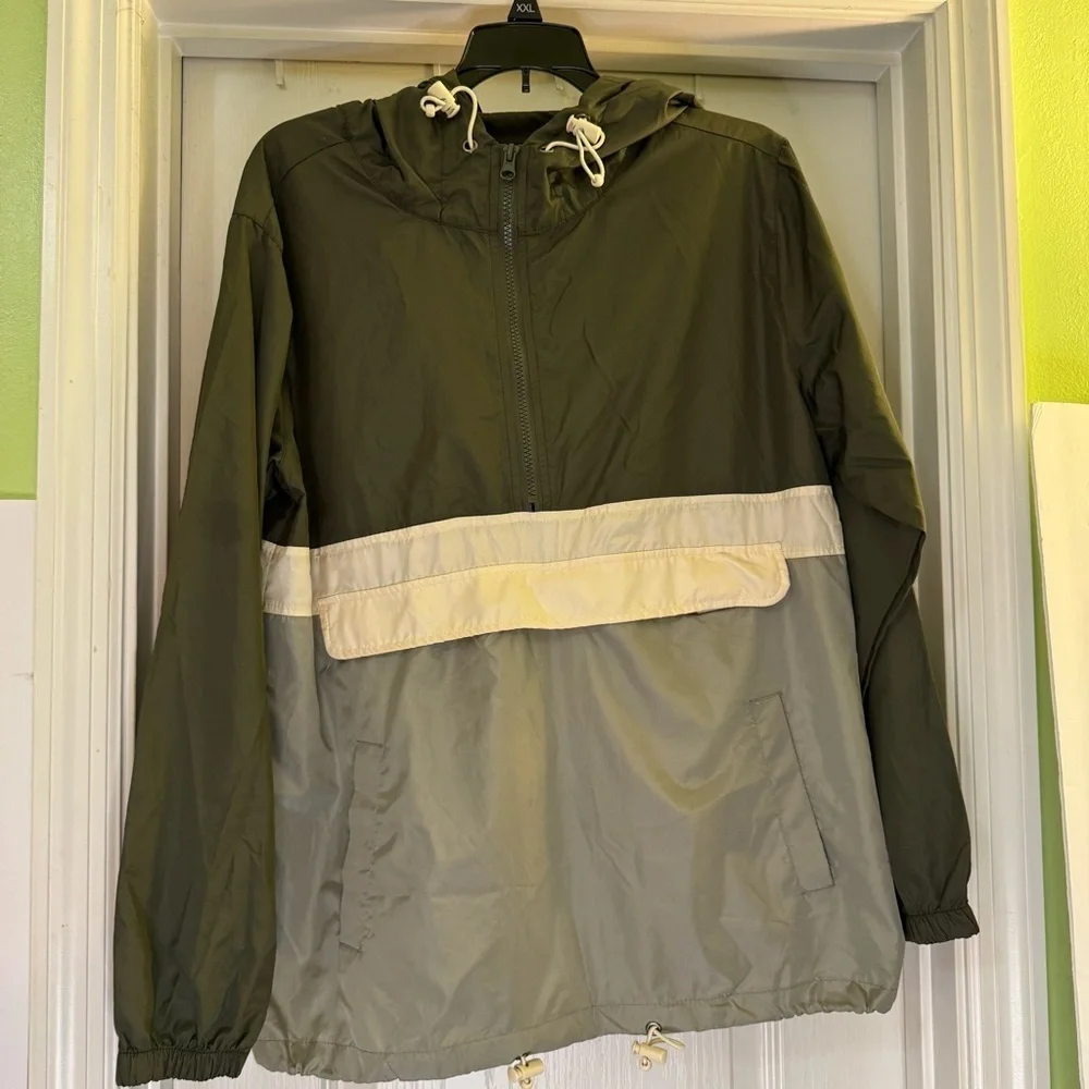 Viscosity Half Zip Windbreaker Green Jacket